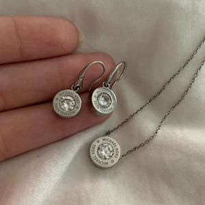 Sterling Silver Michael Kors necklace and earring set!
